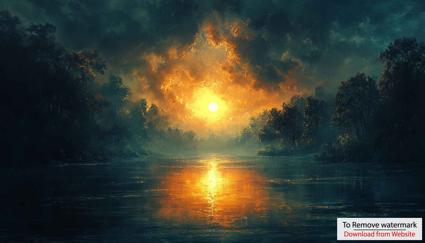 Golden Sunset River Wallpaper 4K Desktop Background Free Nature Scene ...