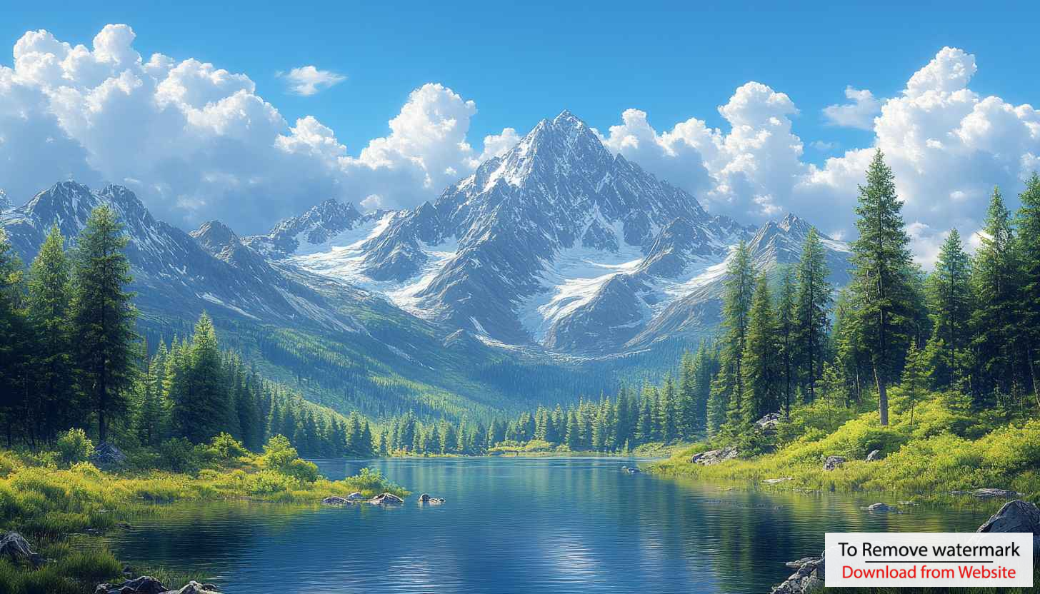 Lake Mountain Scenery Wallpaper | Snow Peak Desktop Background 4K ...