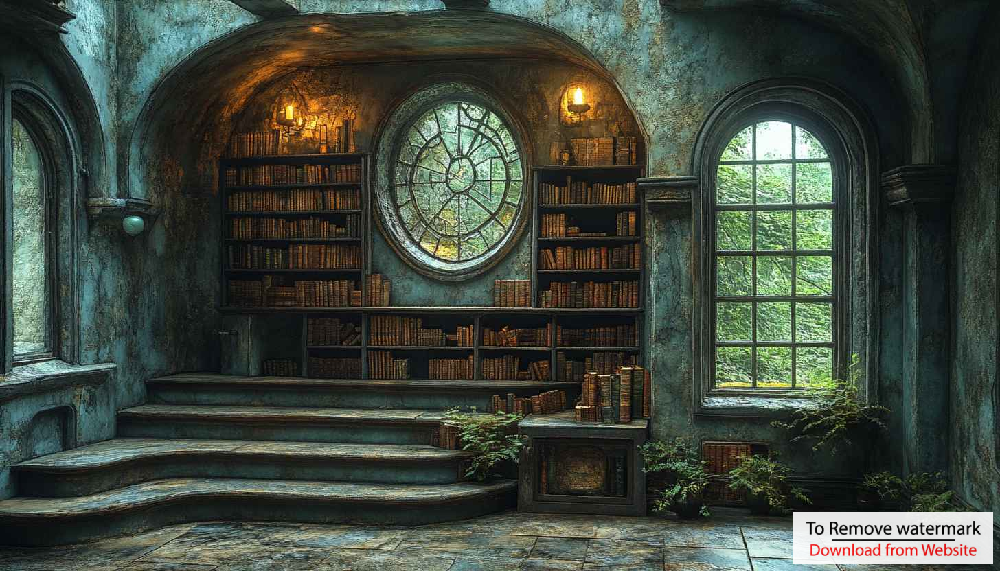 Library Computer Backgound Antique Library Room Bookshelf Window 4K Desktop Wallpaper - Free Img